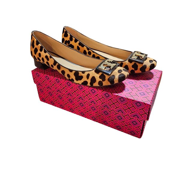 Tory Burch Women Leopard Print 9M Flats AnimalPrint Quiet Luxury Statement Piece - Picture 14 of 16